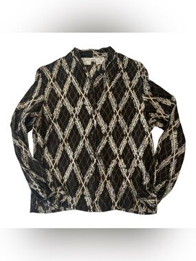 Jacqueline Ferrar vintage 90s blouse 100% silk sz Petite 8